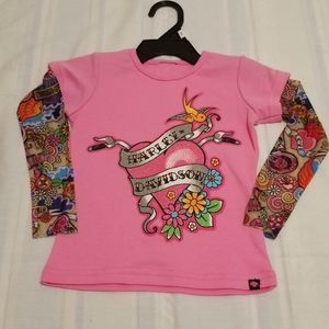 Girls Harley-Davidson Shirt with Tattoo Sleeves